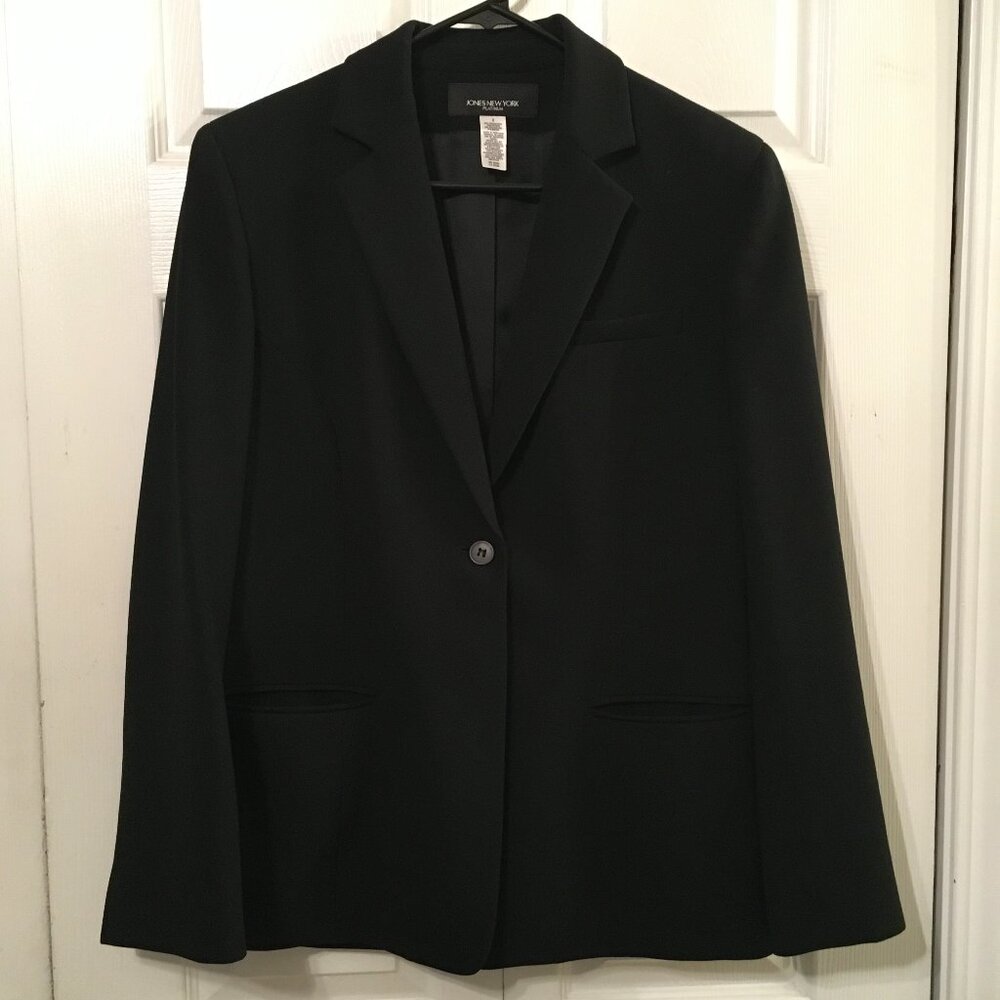 Jones New York Notch collar Women's Black Blazer
